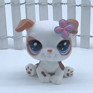 Littlest Pet Shop Authentic LPS #2106 White Bulldog Puppy Blythe Jet Bull Dog